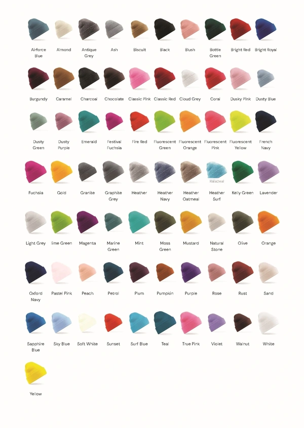  Beanie Colour Chart