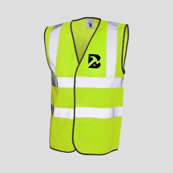  Hi - Viz - Vest - Black - Print Yellow Front